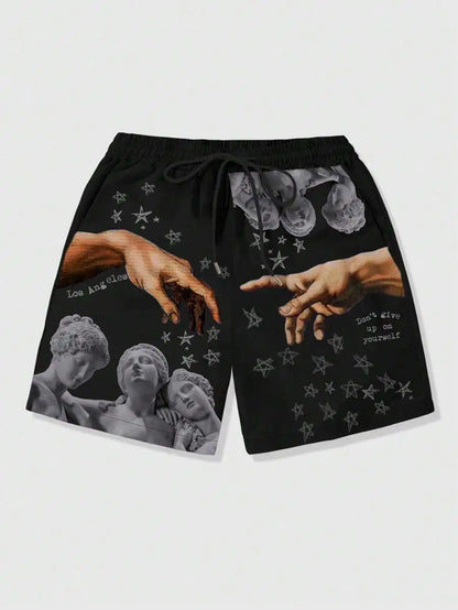 Men's Summer Shorts Loose Luxury Shorts 3D Printing Casual Sculpture Print