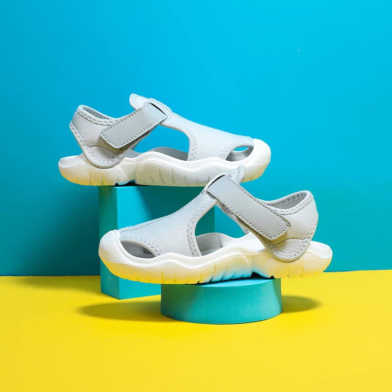 Kids Closed-Toe Sport Sandals Breathable Water Shoes Luxury Non-Slip Summer Beach Shoes Sandals for Toddler Boys Girls