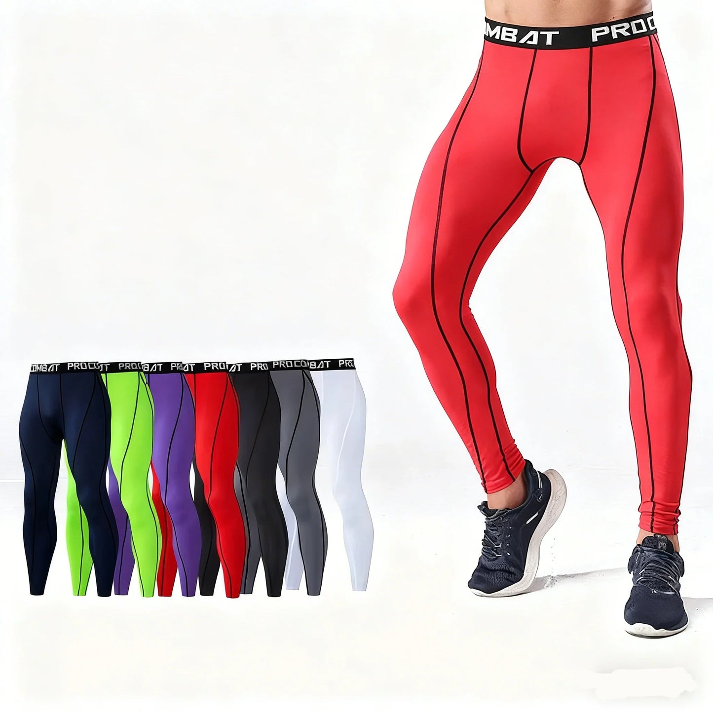 Men Compression Tight Leggings Running Sports Male Gym Fitness Jogging Pants Quick Dry Trousers Workout Training Yoga Bottoms