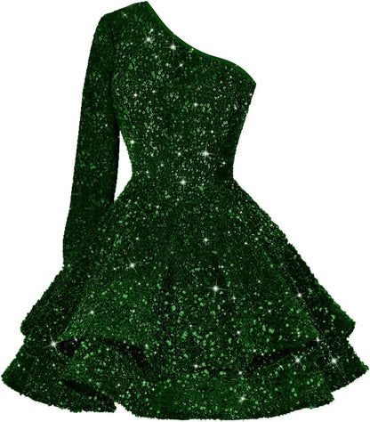 Sequin Short Homecoming Dress for Teens Sparkly Prom Dress Sweet 14 16 Birthday Photo Shoot Gowns Mini Dress Graduation Dress