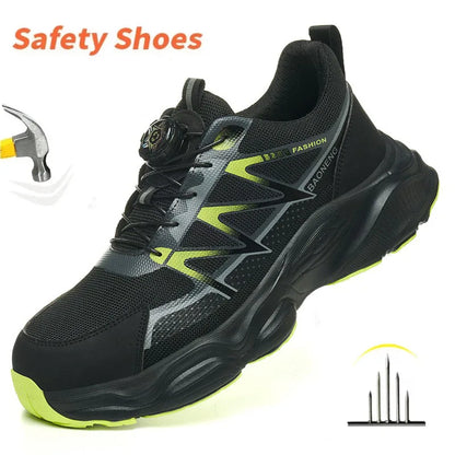 Anti Puncture Safety Shoes Steel Toe Anti Smash Lightweight Durable Slip Resistant Work Boots for Men Construction Industrial