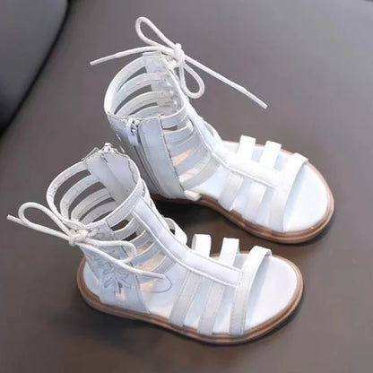 2026 Summer New Girls Beach Princess Roman Sandals Breathable Side Zipper Soft Sole Bestseller