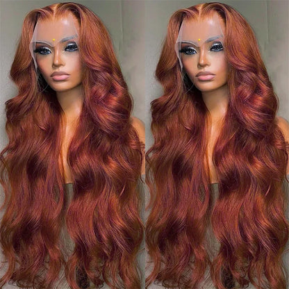 Reddish Brown 13x4 Body Wave Lace Frontal Wigs Human Hair 13x6 Hd Lace Frontal Wigs Human Hair Wigs Pre Plucked 4x4 Closure Wig