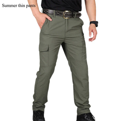 New Casual Tactical Pants Men Cargo Pants Multi Pockets Safari Style Trousers Waterproof Male Streetwear Hiking Plus Size S-6XL