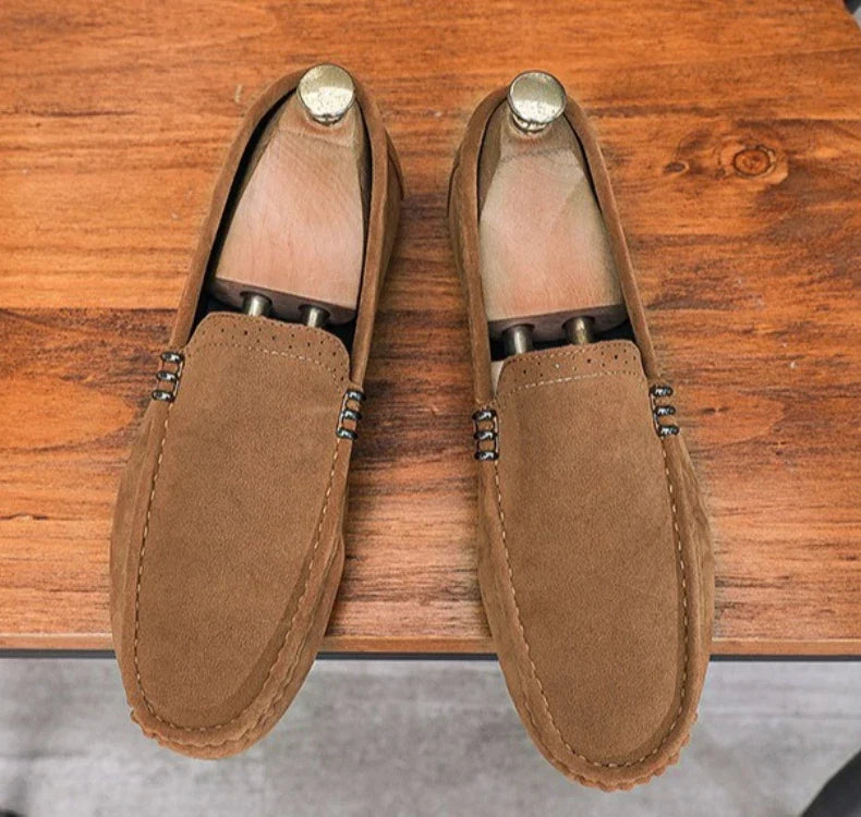 Novos Sapatos Masculinos de Primavera e Outono Estilo Social, Camurça, Sapatilhas Loafer, Couro Fosco Casual para Jovens