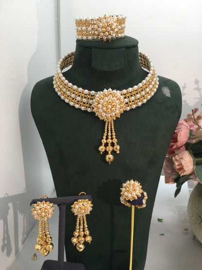 Trendy Fashion2 PCS Luxury Waterdrop Indian Jewelry Sets For Women Wedding Party Indian Dubai Bridal jewelry Set