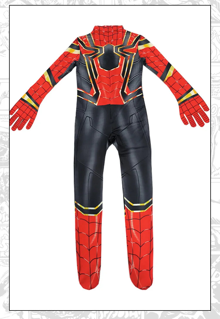 Kids Spider Boy Cosplay Costume Superhero Morales Cosplay Jumpsuit Miles Zentai Jumpsuit Halloween Carnival Party Costume Adult
