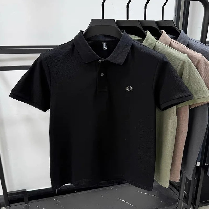 High quality men's heavyweight summer new cotton classic brand embroidered comfortable polo shirt breathable trendy short sleeve
