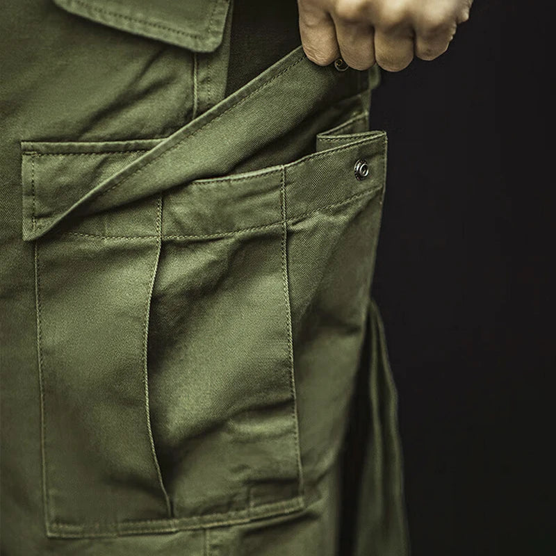 Vintage M51 multi-pocket tactical pants, men's pure cotton cargo pants, outdoor casual long pants for spring, autumn and winter