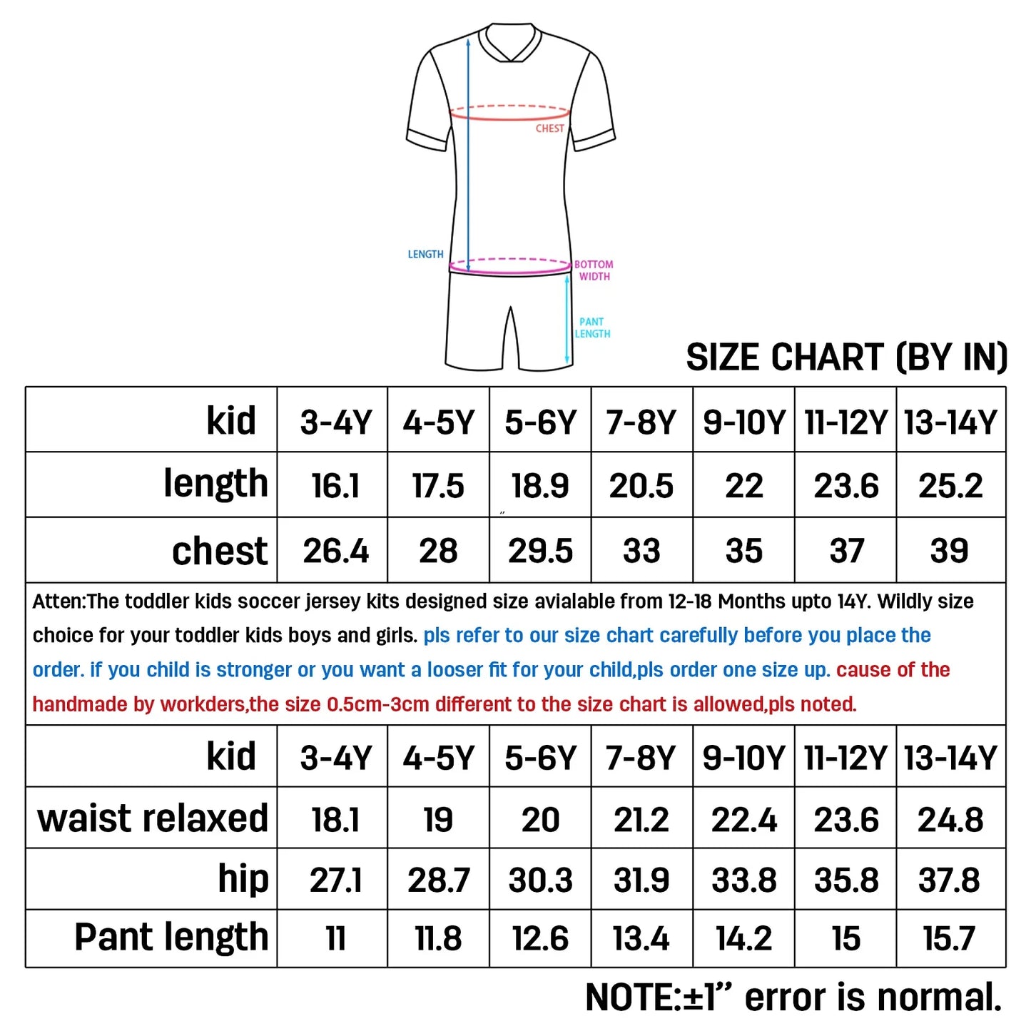 Personalized Kids Soccer Jersey Set Custom Name Number Soccer Kit  Boys Girls Youth Team Soccer Uniform Blue Red Football Shirt