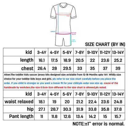 Custom Chile Soccer Jerseys for Kids Personalized Soccer Uniforms with Name Number Football Shirts Shorts Set for Boys Girls