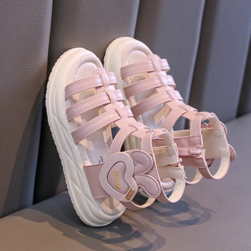 2026 Fashion Kids Sandals Children's Design Hollow-out Multicolor Sport Sandals Soft Flat Strappy Sandals Girls Cute Beach Shoes