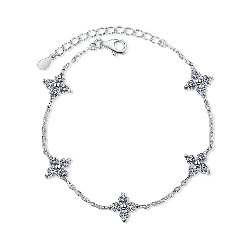 3mm 2cttw Certified Moissanite Bracelets for Women Sparkling Luxury Chain Sterling Silver 925 Jewelry Birthday Gift