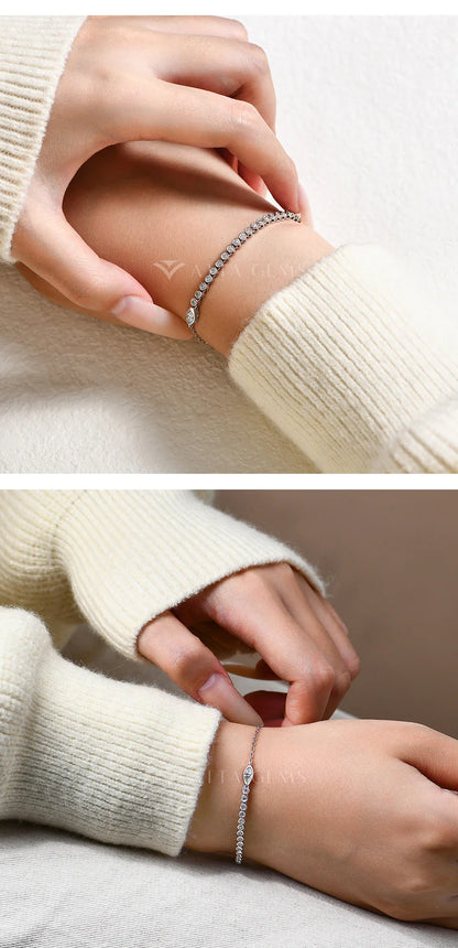 Adjustable Moissanite Tennis Bracelet Original Snake Shape S925 Sterling Silver for Women Birthday Gifts Jewelry 16+5cm