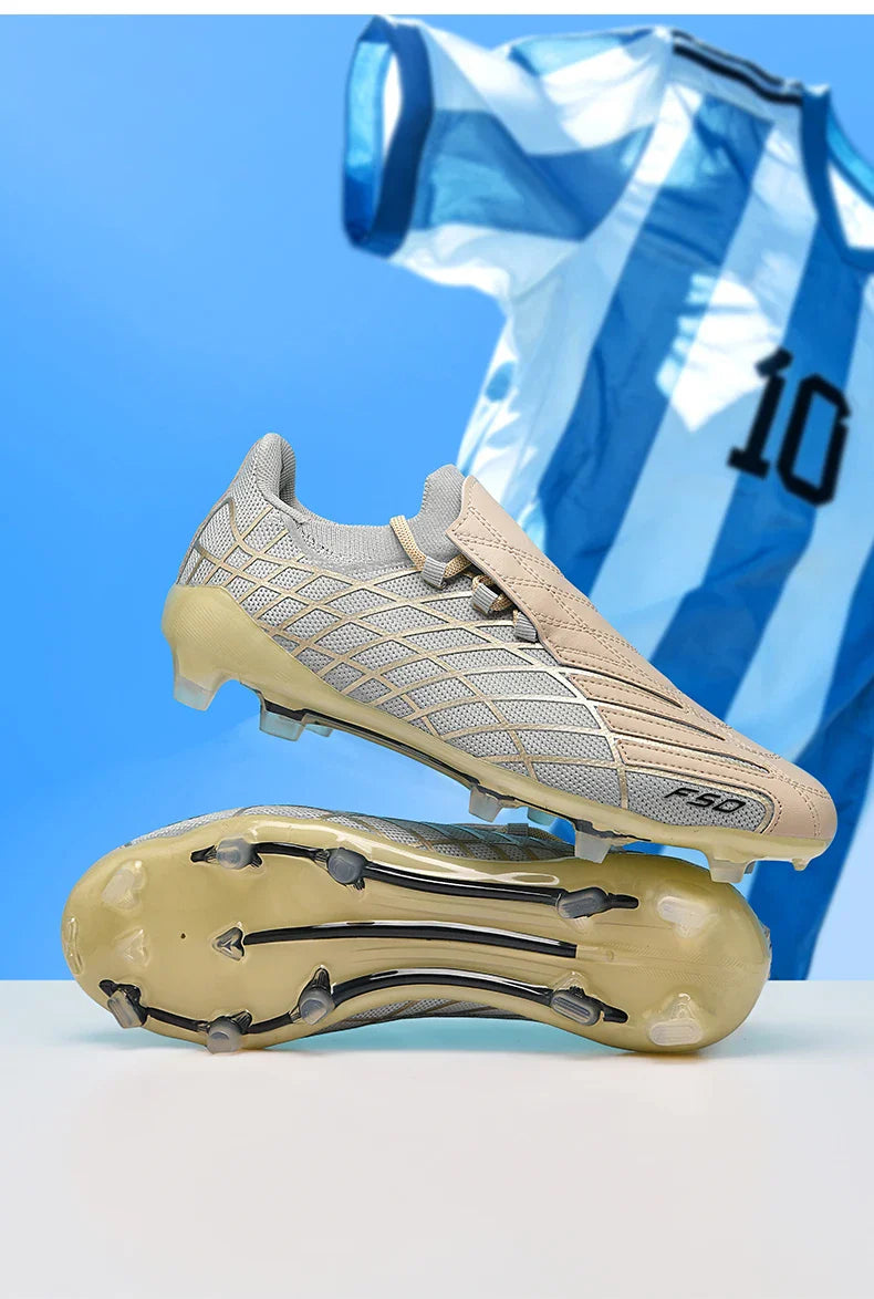 Pink-f50 Professional Mens Football Boots Boys Training Studded Fast Soccer Cleats Outdoor Non Slip Football Shoes Man 35-45
