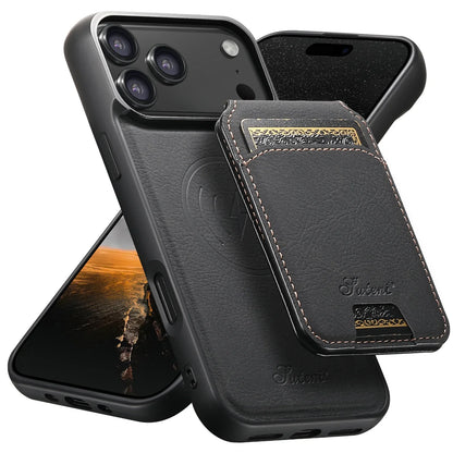 Wireless Charging Phone Case Magnet Card Holder Stand Faux Leather For iPhone 17 Pro Max 16 Plus 15 14 13 12