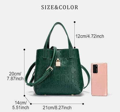 Classic Simple Solid Color Women's New 2024 Large Capacity Handbag Letter Element Women's Handbag