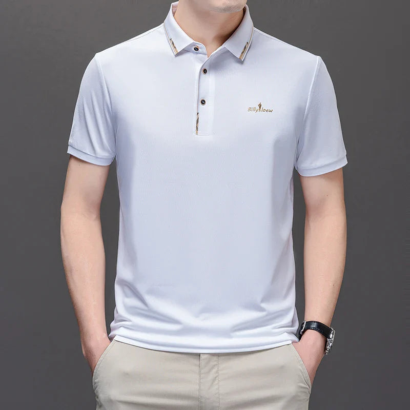 High End Brand 2024 Men's Summer New Luxury Printed Polo Shirt Trend Casual Breathable Versatile Lapel T-shirt Men's Clothing