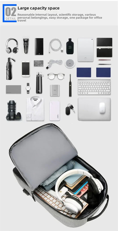 New Anti-theft USB Waterproof Hard Case Travel Smart Laptop Motorcycle Backpack Man EVA Fashion Business Men's Shell Backpack