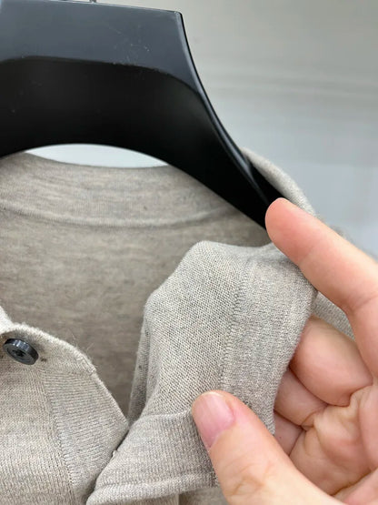 Men's Long Sleeve Fashion Casual Polo, Shirt Collar Pullover Sweater. Business Sweater T-shirt Golf Spring & Autumn Wool