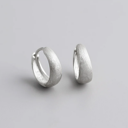 925 Sterling Silver Premium Matte Minimalism Unisex Huggies Ear Hoops Earrings for Women Gothic Piercing Men's Jewelry