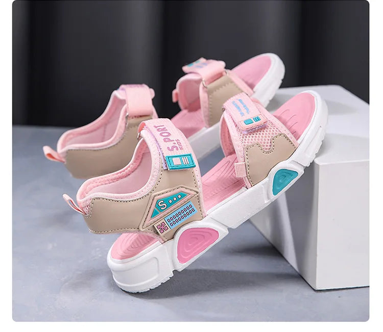 Children's sandals cartoon soft-soled non-slip boys' sandals in summer hook and loop fashion girls' sandals 4-10 years old 38