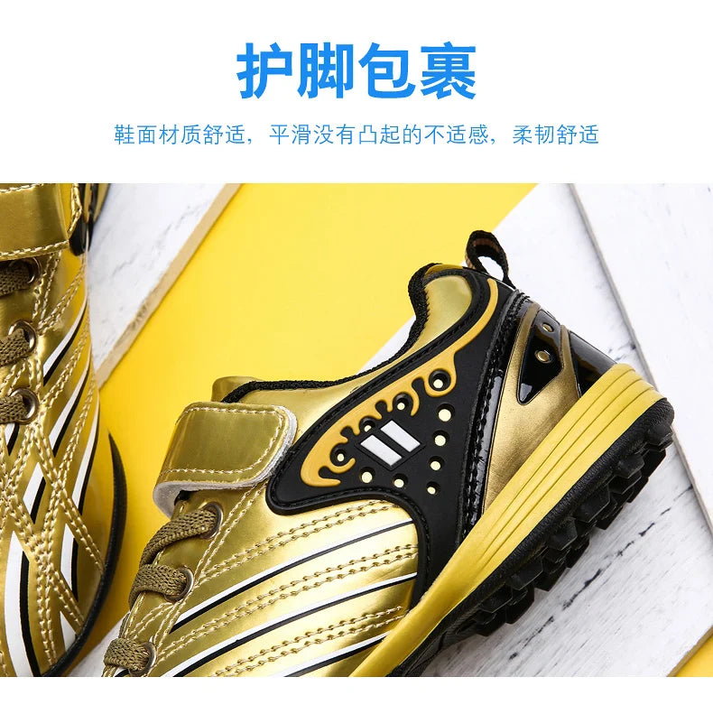 Personality Stylish And Comfortable Boys Girls Training Game Sneakers Indoor Outdoor Lawn Youth Student Soccer Shoes 25-35#