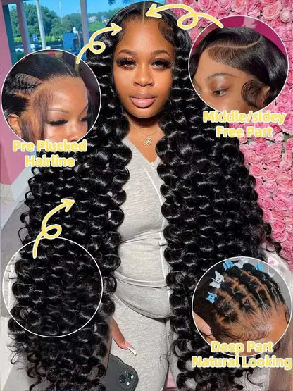 Loose Wave 13x6 HD Lace Frontal Wigs Loose Waves Wig Human Hair Brazilian Loose Deep Wave Curly Wigs Human Hair For Women