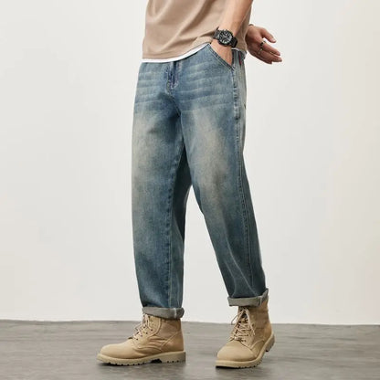 Summer Micro-cone Straight Jeans for Men Loose Comfortable and Versatile Casual Teenager Trendy Retro Trousers jeans for man