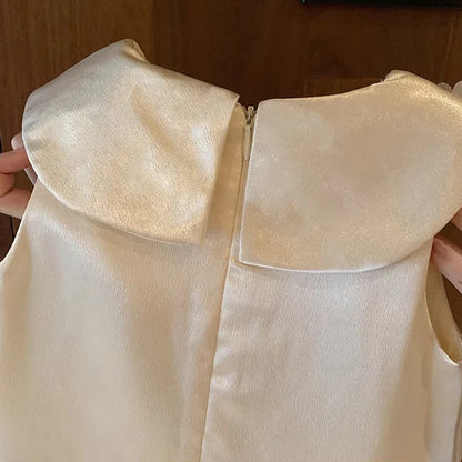 Baby Girls Dress for Birthday Party Wedding Lace Big Bow Dresses Infant Girl 1st Birthday Baby Set Princess Beige Baptism Dress
