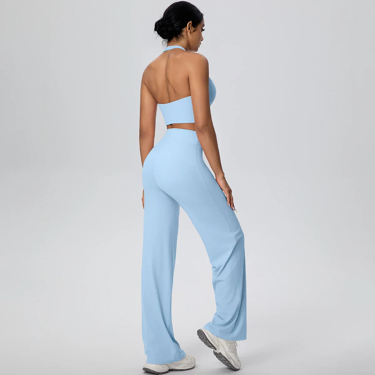 2Pieces Breathable Summer Workout Top Pants Yoga Set Yoga Underwear With Chest Pad Quick Drying Push Up Pencil Pants Yoga Set