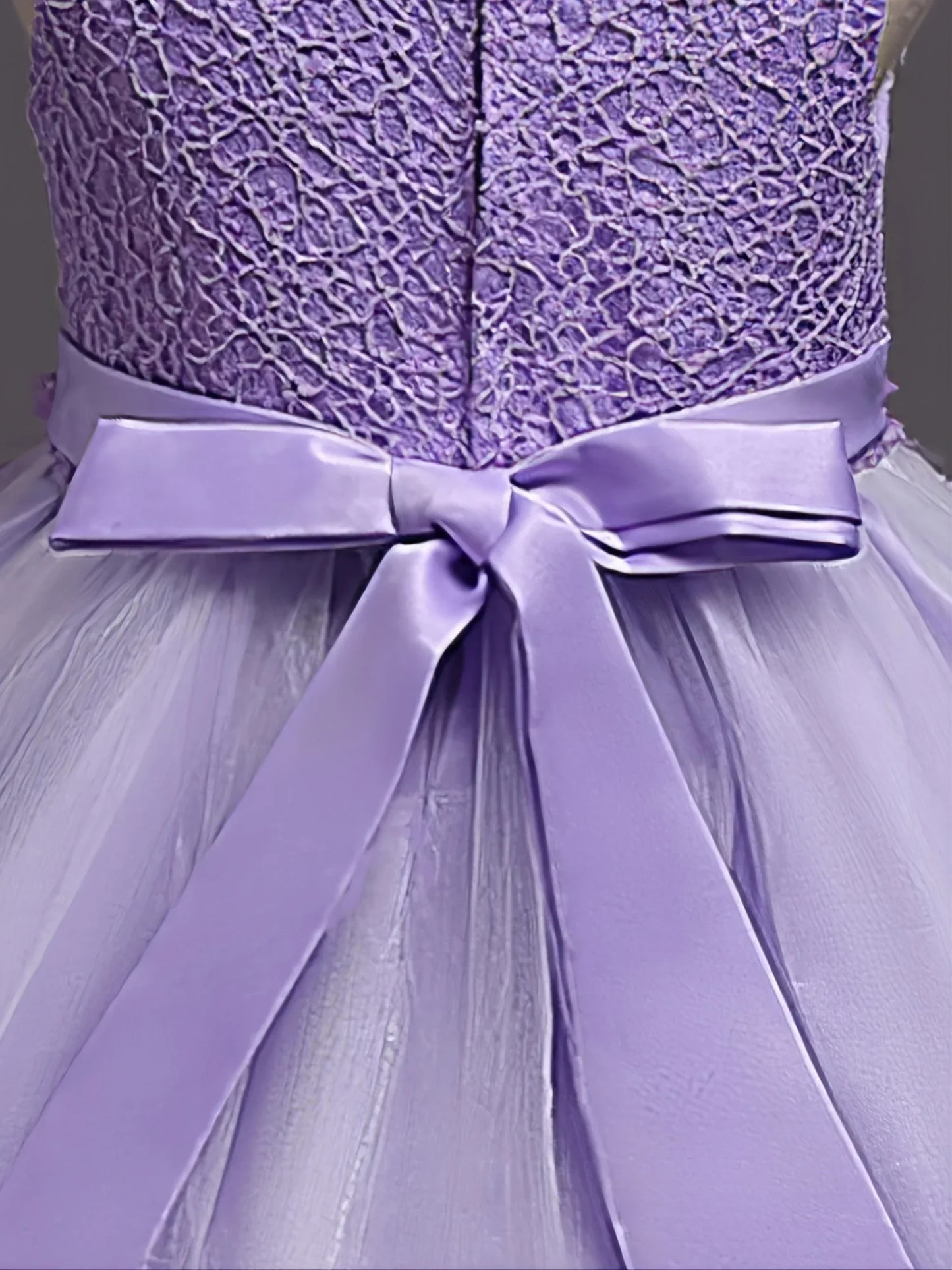 Girls Sleeveless Lace Floral Princess Dresses#981