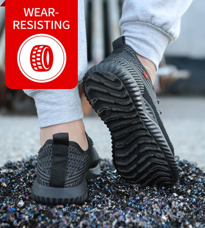 Safety shoes, breathable lightweight work shoes, puncture-resistant and smash-proof protective shoes, steel-toe shoes