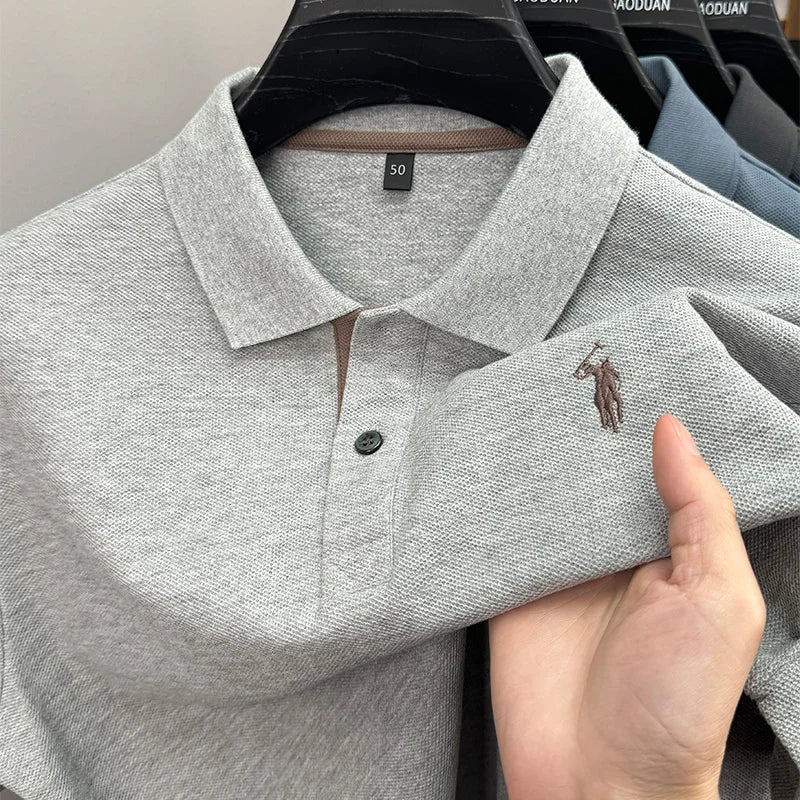 Luxury brand 100% cotton short sleeve polo shirt summer new trend Paul pony embroidery T-shirt business golf casual men's wear