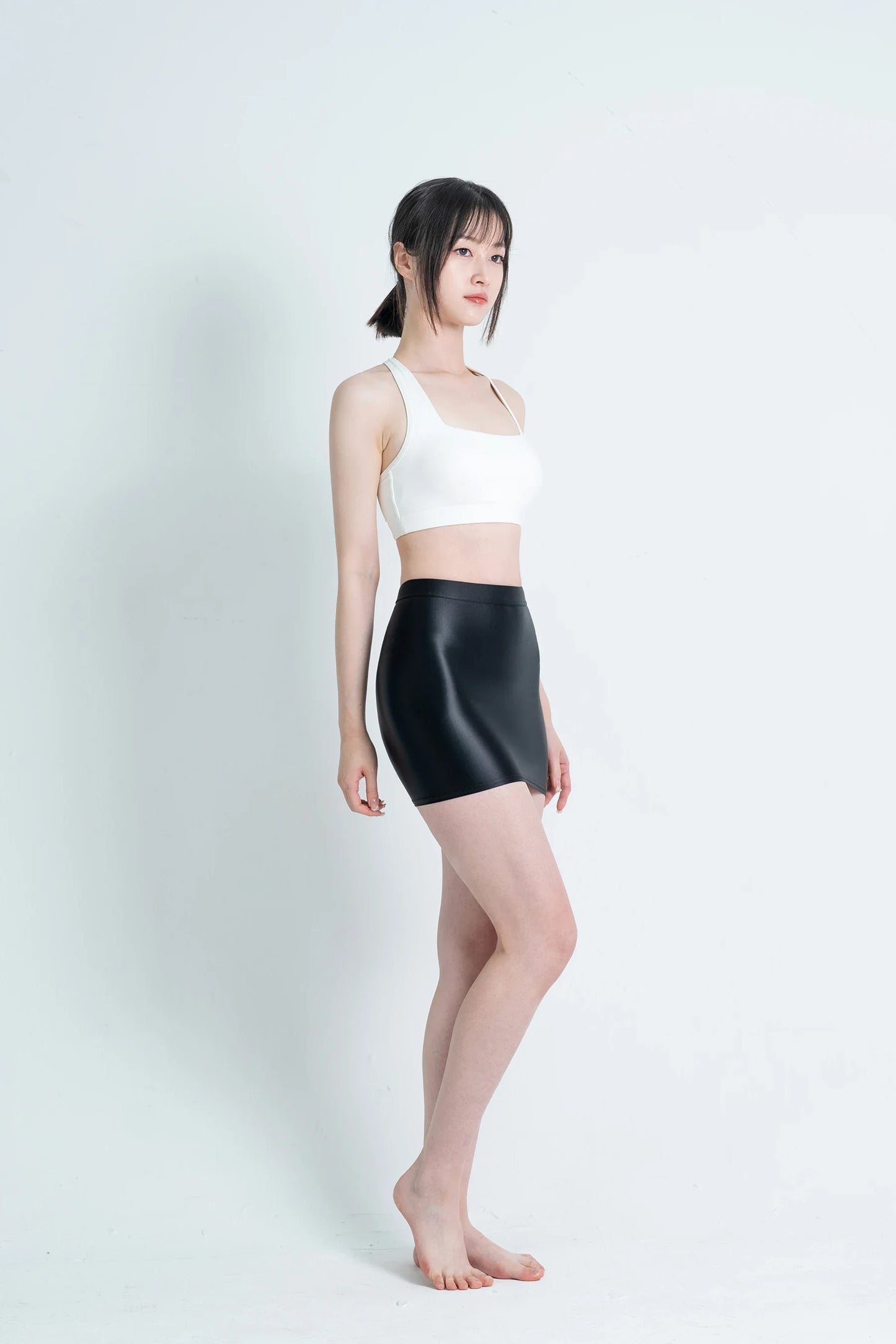 satin glossy Skirt Elastic Smooth Gloss Tight Skirt Oil Solid Color Half Skirt Satin glossy Wrap Hip Short Skirt