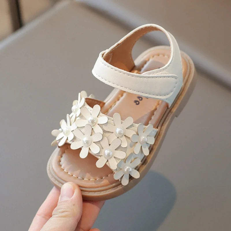 Little Girl's Shoes Bowknot New Summer Girls' Open-toe Sandals Princess Style, Beach Shoes, Soft Sole, Non-slip and Comfortable