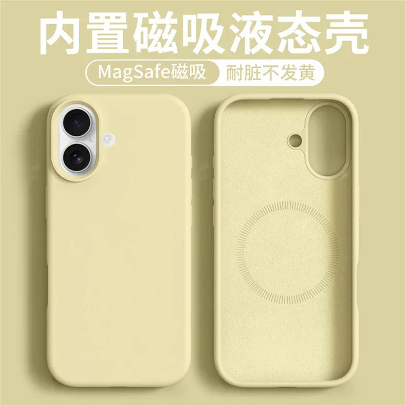 Magnetic Case For iPhone 17 Pro Max 17 Ari MagSafe Liquid Silicone Comfortable Feel Built in Flocking Protect Cover