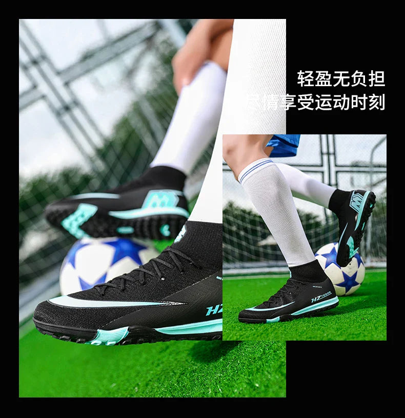 New Men Soccer Shoes Breathable Cleats Football Boots Training Boys Long Spikes Adult Outdoor Sport Non Slip Match Comfortable