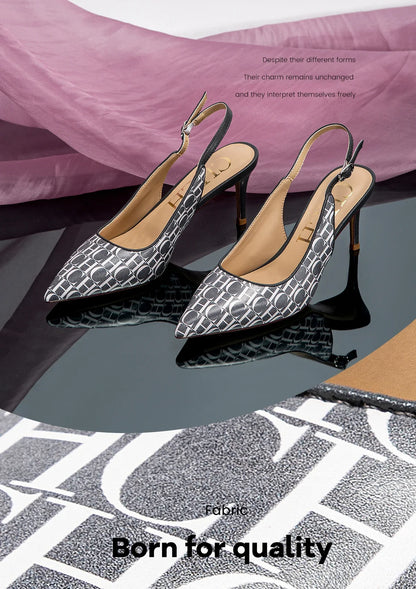 2024 Heels Women's 7cm High Heels Ankle Strap Heeled Sandals Wedding Party Dress Shoes