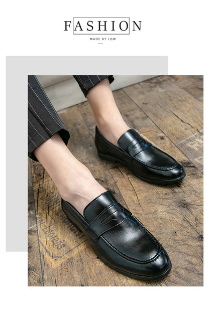Men's Dress Shoes Trend Casual Business Leather Shoes For Men Classic Slip On Formal Social Wedding Leather Shoes Men Loafers