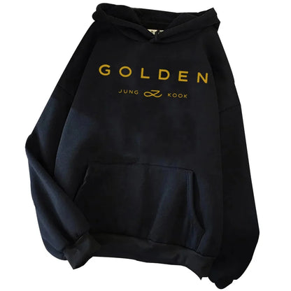 Jungkook Kpop Hoodie Vintage Sweatshirt Sudaderas Winter Warm Golden Album Merch Unisex Hoodies Man Woman