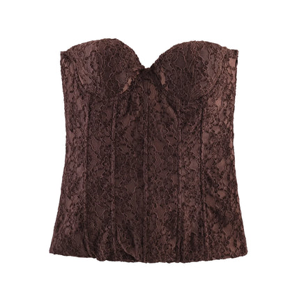 French sexy pure desire design camisole vest for women's summer outerwear strapless strapless strapless top