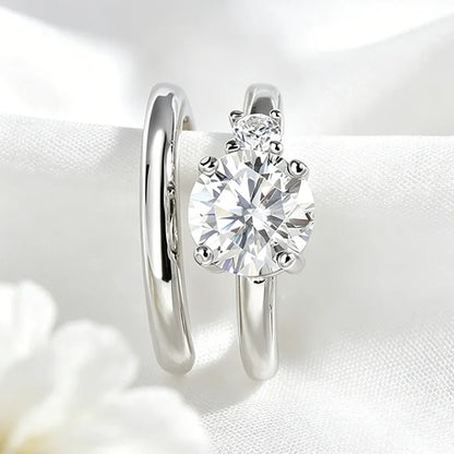0.5ct Excellent Cut Moissanite Clip Earrings for Women Shine Double-layered Ear Clips Fine Jewelry S925 Sterling Silver
