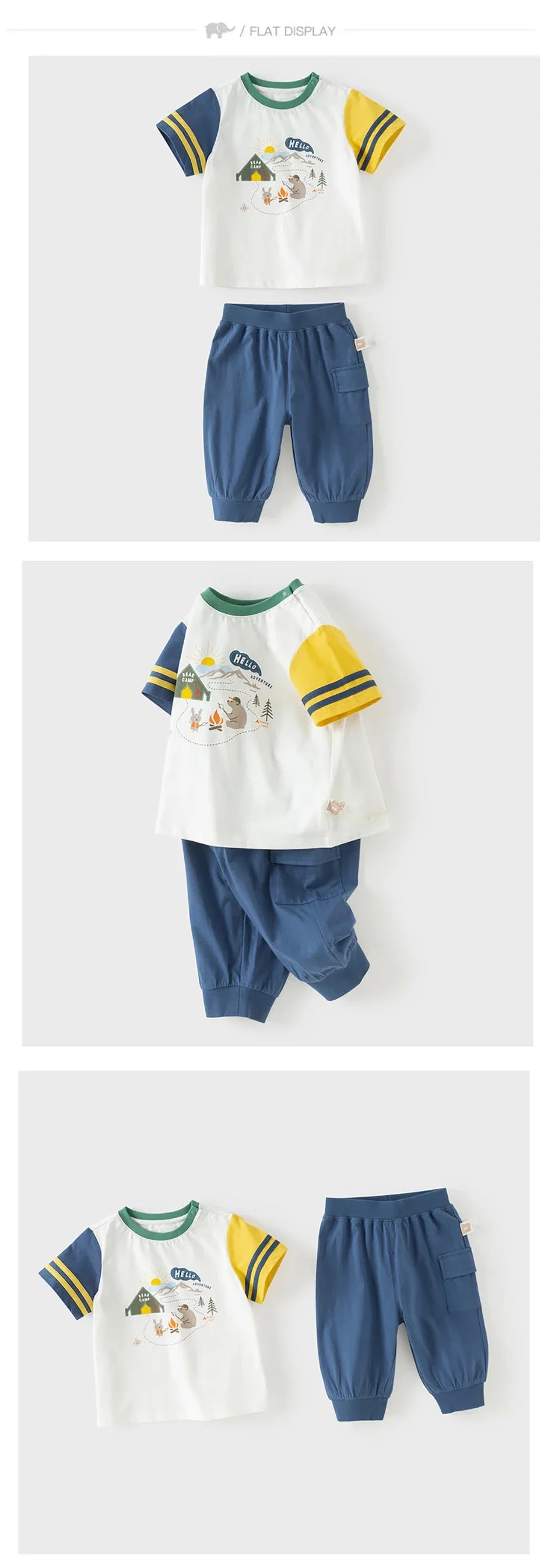Boys Summer Suit Children Printed Short Sleeve T-shirt Shorts Two-Piece Set Casual Tops Pants Clothing Set DB2260680
