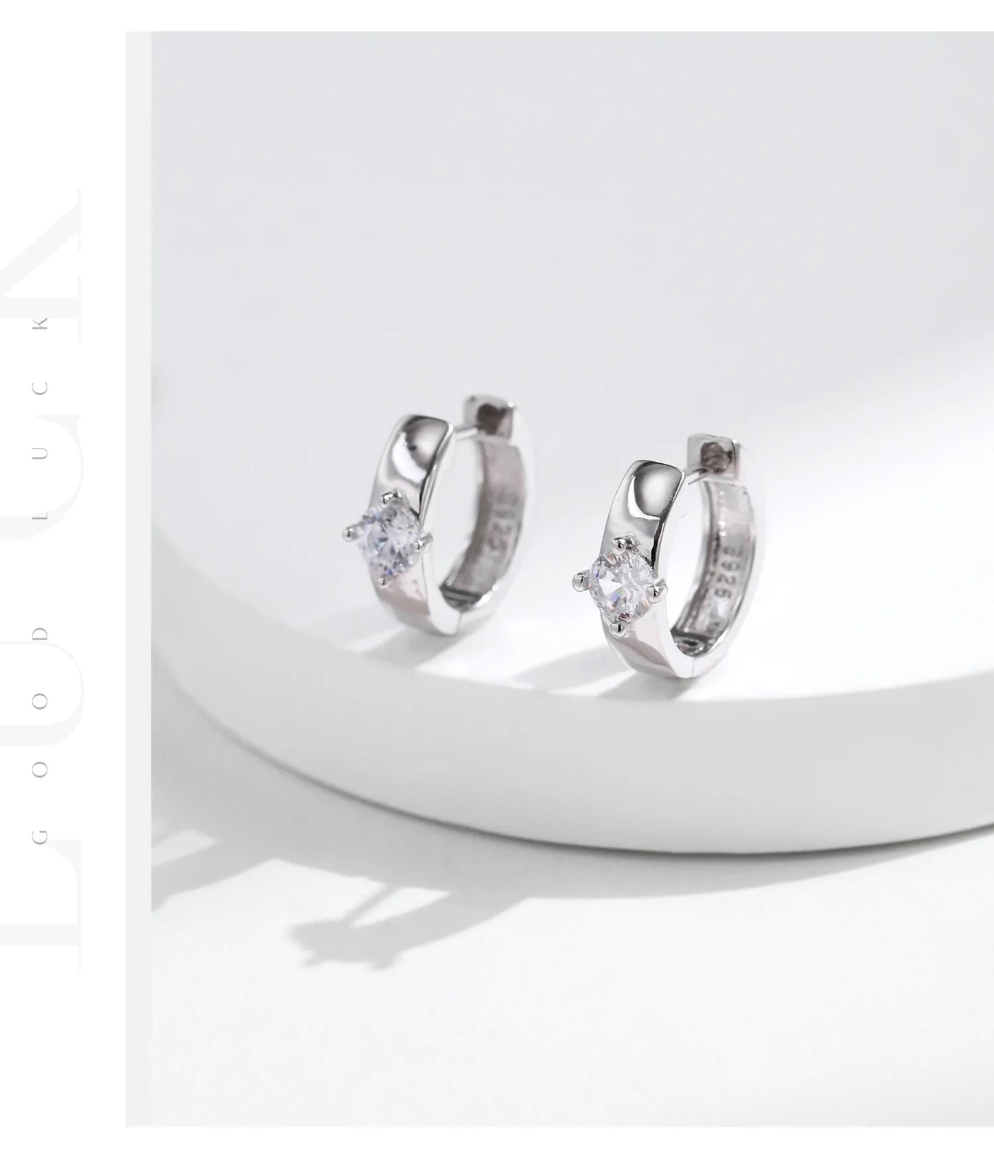 Round Moissanite Ear Buckles Lab Diamond 925 Sterling Silver Engagement & Wedding Hoop Earrings for Women Jewelry Gifts