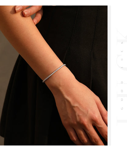 D VVS1 Moissanite Tennis Bracelet 925 Sterling Silver Single Row Classic with Box Bracelets for Women Man Fine Jewelry