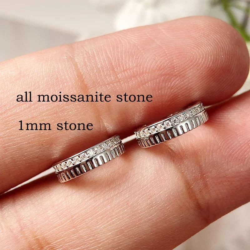 1mm Brilliant cut Full Moissanite Stud Earrings for Women D Color Sparkling Party Girls Jewelry 100% 925 Sterling Silver
