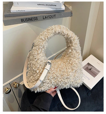 Plush Sweet Shoulder Bags for Women Cute Autumn and Winter 2025 New Versatile Fashion Large Capacity Women's Handbags