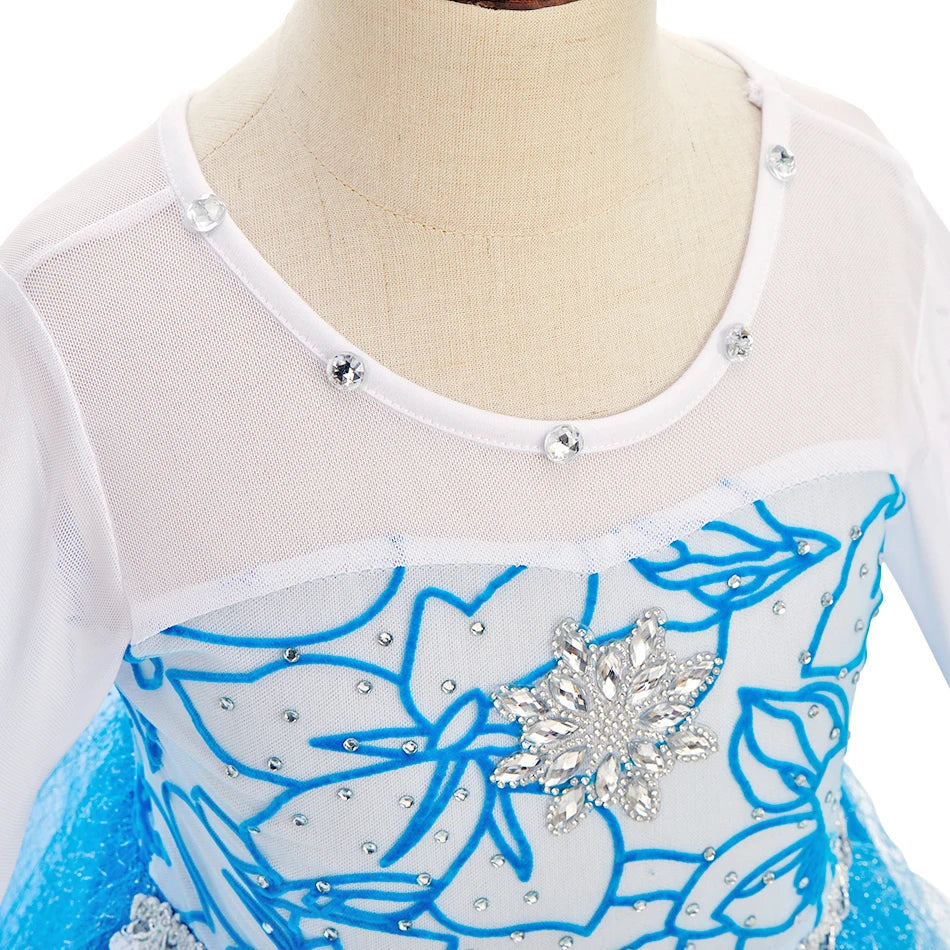 Vestido da Anna e Elsa para Meninas, Fantasia Cosplay Infantil de Halloween, Vestidos de Princesa para Crianças, Festa de Aniversário Elegante, Roupas de Carnaval 3-10 Anos