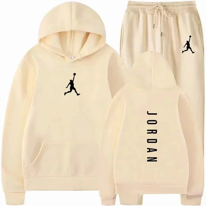 2026 Spring/Summer New Collection Outdoor Fitness Basketball Casual Sportswear Set, Stylish Men's Hooded Sweatshirt + Jogging Pa